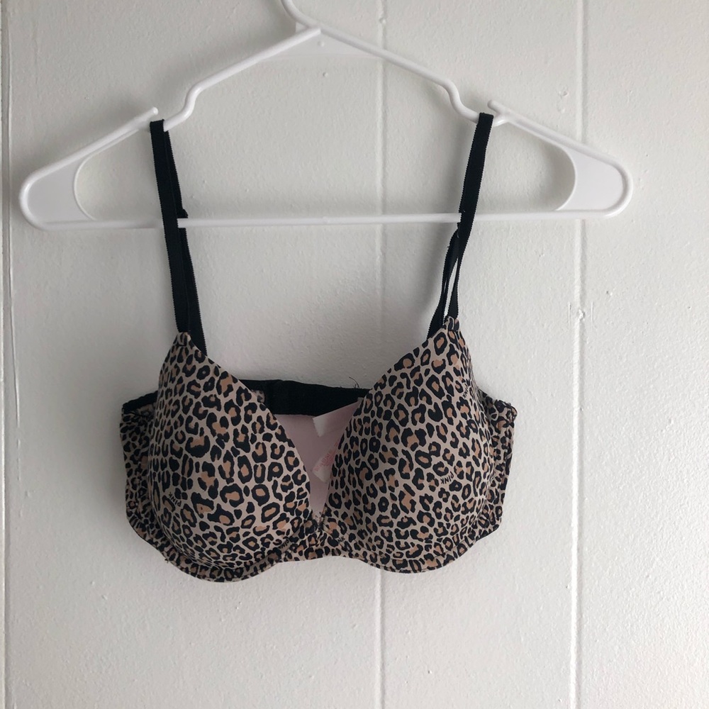 Pink Victoria’s Secret Leopard Print Bra